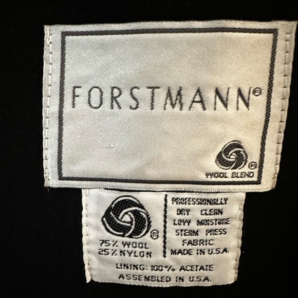 Men’s Charles Klein- Fortsmann- Double Breasted Black Wool Coat XXL - Picture 2 of 2